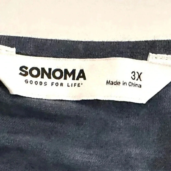 WT SONOMA Women Sleeveless Blue Tie Elastic Waist Scoop Neck Maxi Dress Size 4X - Picture 9 of 11